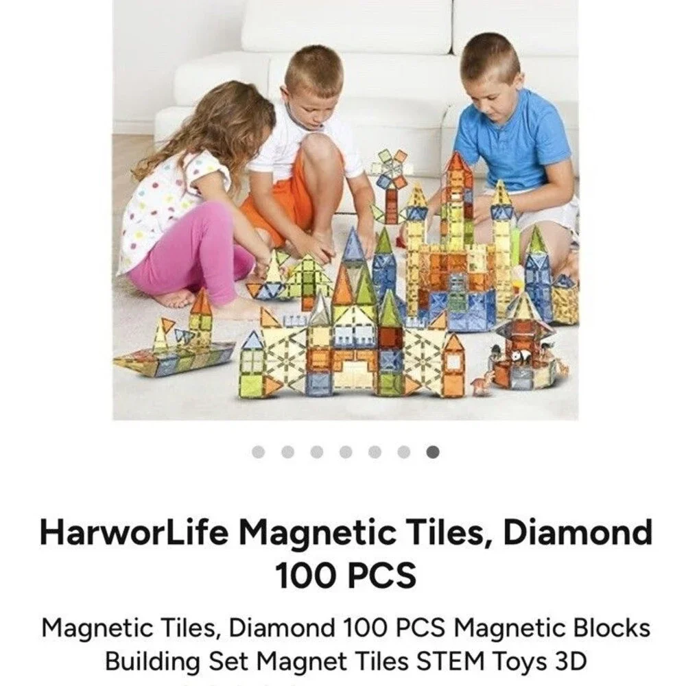 STEAM Magnetic Tiles - 100Pcs Building Blocks for Kids - NIB